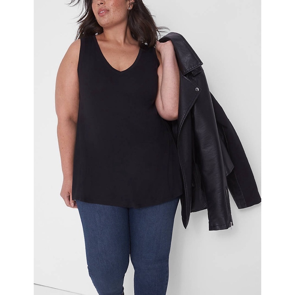 Lane Bryant black V neck tank top